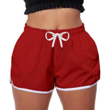 Imagem de Short Praia Feminino Cor Vermelho Poliéster Soltinho - MP Moda Masculi