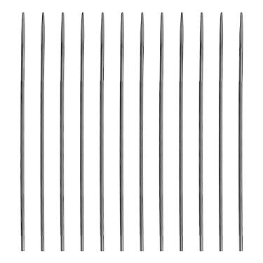 Imagem de ECSiNG 12 peças de arquivo redondo de motosserra de aço acessórios para afiador de serra de corrente 3/8 lixa de afiação de motosserra 4,0 mm x 200 mm prata