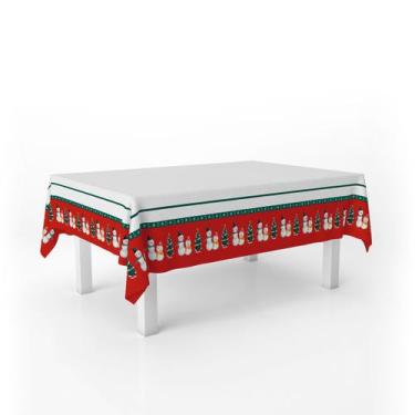 Imagem de Toalha De Mesa Natalina Árvore e Boneco 220x146cm 6 Lugares - PRESENTE