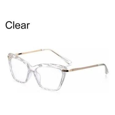 Imagem de Armação Óculos Sem Grau Feminino Cristal Lapidado Grande - Dinka, Bran