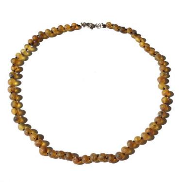 Imagem de Colar de Âmbar Báltico Verde Claro Não Polido - Âmbar Original