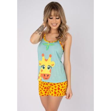 Imagem de Kit 3 Baby Doll Vekyo Adulto Estampa Girafa, Mulher, P, Verde