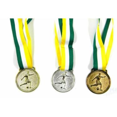 Imagem de Medalha 50mm Futebol c/ 5 unidades - Vitória, Bronze