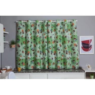 Imagem de Cortina de Cozinha 2,00 x 1,40 Oxford Estampada Janela Vitro - MARCIA 