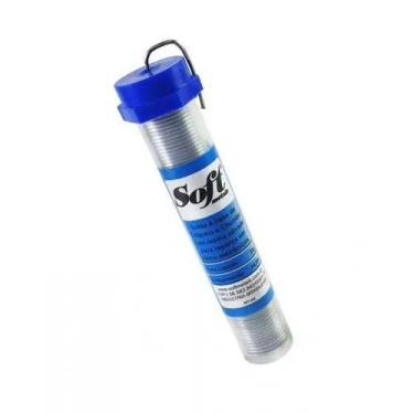 Imagem de Tubo Estanho de Solda 4mt Soft Metais 25gr 1mm Tubete Azul