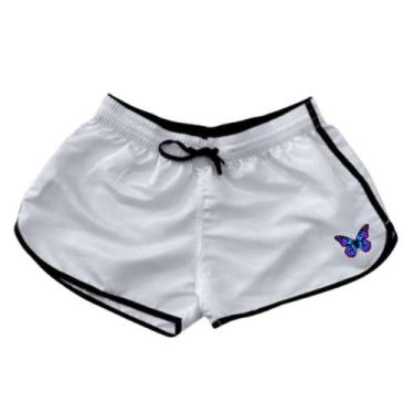 Imagem de Short Feminino Tactel Estampado Bermuda Moda Praia Verão - Relaxado, B