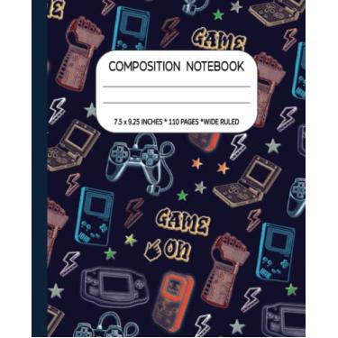 Imagem de Composition Notebook: Wide Ruled Video Game Theme Cover for Boys. Game Controller Aesthetic Lined Paper. School Supplies Essential.