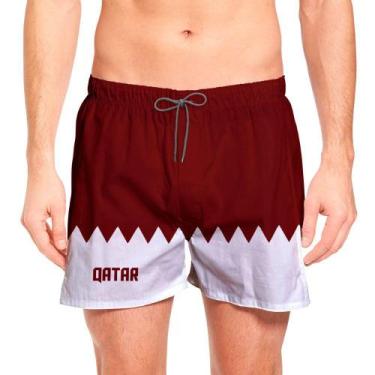 Imagem de Short Praia Masculino Estampado Catar Copa Verão Curto Sport - Bueno S