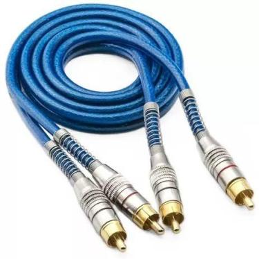 Imagem de Cabo RCA Azul Profissional 1 Metro Blindado - Storm