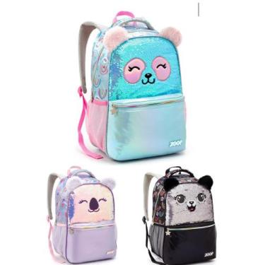 Imagem de Mochila Costas G Paete Pelucia Panda Coala Gato Menina Seanite - Utili