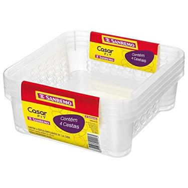 Imagem de Sanremo - Cesto Organizador Plástico Empilhável de 1,6 Litros, Embalagem Econômica Leve 4 Pague 3, Linha Moolti