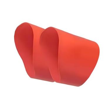 Imagem de Dynwave Faixas de cadarço de futebol Protetores de cadarço de chuteira de futebol Capas flexíveis de silicone para cadarços de tênis de futebol e rúgbi, Vermelho