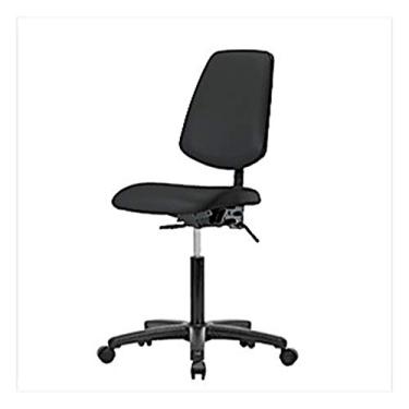 Imagem de Thomas 1163N61 Cadeira de vinil de altura média com encosto médio e inclinação sem braços e anel para os pés, base de nylon, rodízios, azul imperial