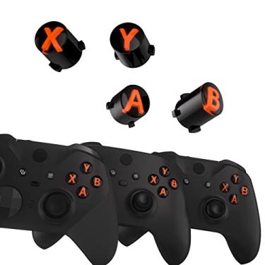 Imagem de eXtremeRate Botões ABXY para Xbox Elite Controller Series 2 Core, Elite Serie 1 peças de reposição, botões de ação de três tons para Xbox Series X/S, para controle Xbox One S/X - preto, transparente e