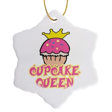Imagem de 3dRose Enfeite de floco de neve Queen Cupcake