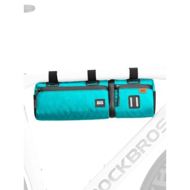 Imagem de ROCKBROS Bolsa de guidão de bicicleta, bolsas de guidão de grande capacidade de 2L para bicicletas, bolsa multifuncional 2 em 1 para quadro de bicicleta, bolsa separada para selim de bicicleta