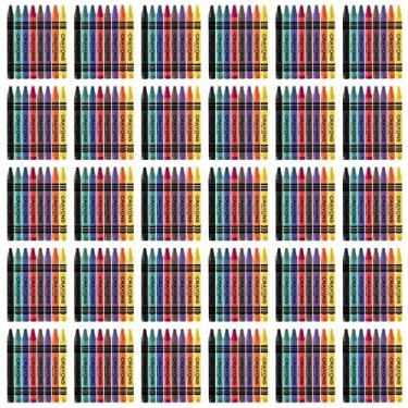 Imagem de CACASO Pacote com 30 gizes de cera a granel, 8 cores a granel, giz de cera jumbo para crianças, giz de cera grandes fáceis de segurar, lembrancinhas de festa para crianças, 8 gizes de cera de cores