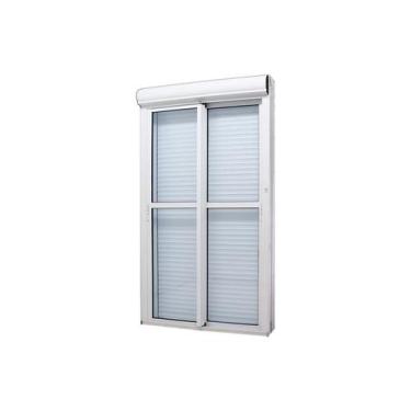 Imagem de Porta com Persiana Integrada Automatizada em Alumínio Branco Caribe Ma