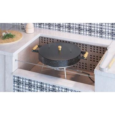 Imagem de Kit Fogareiro 16 Caulins + Disco de Arado Alto c/ Tampa 43cm - Qualino