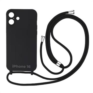 Imagem de Case Capa Capinha Facility Com Cordão Alça Para iPhone 16 (Preto)