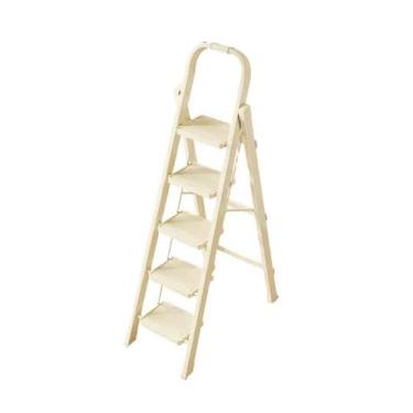 Imagem de Escada dobrável Escada doméstica Escada dobrável Escada multifuncional telescópica espessante Escada interna pequena leve de 4/5/6 degraus Banco de degrau dobrável(Médio)