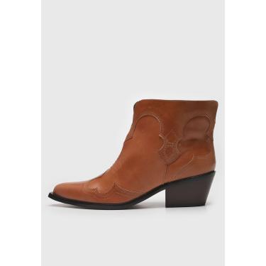 Imagem de Bota Western Luiza Barcelos Cano Curto Caramelo Luiza Barcelos 13270012 feminino