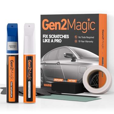 Imagem de Gen2Magic Kit de caneta de tinta de retoque azul antimatéria para Ford [revestimento transparente incluído], combinação de cores HX para arranhões, lascas de pedras, amassados, reparo fácil de