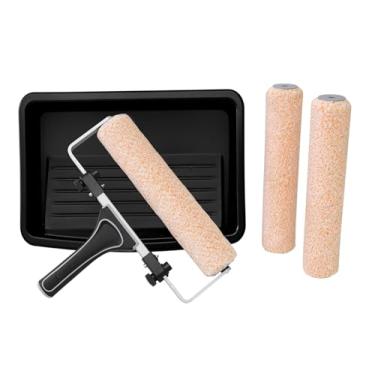 Imagem de ROLLINGDOG Kit de rolo de pintura de 30 cm - rolo ajustável, capas de microfibra sem fiapos e bandeja de plástico, perfeito para pintura doméstica e projetos de bricolage, pacote com 5