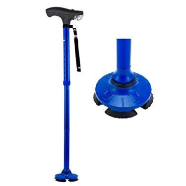 Imagem de SteadyCane bengala autônoma de 1,2 m e leve pressa antes que desapareçam - Melhor bengala de caminhada - Como visto na TV - Dobrável - Ajustável - Alça de pulso (azul)