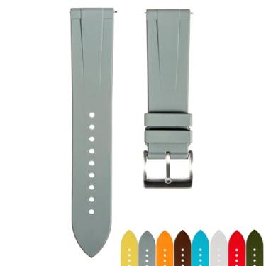 Imagem de Strapseeker Pulseira de relógio Zac Premium FKM de borracha vulcanizada de liberação rápida - 20 mm-22 mm - compatível com relógios inteligentes Tudor, Omega, Rolex - Pulseiras de reposição para