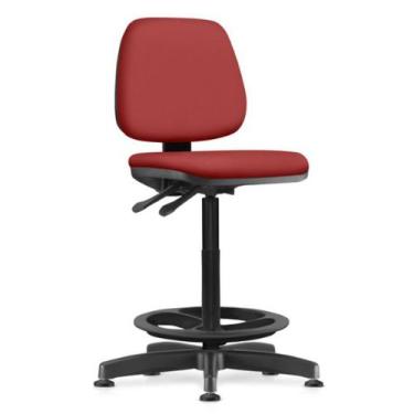 Imagem de Cadeira Caixa Alta Giratória Estofada Work F02 Sintético Vermelho - Ly