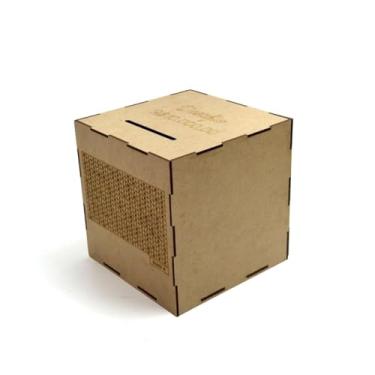 Imagem de Cofre Cubo WoodBox MDF Desafio Japonês de Poupança Economize de R$1 Mil a R$20 Mil (R$ 10 Mil)