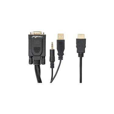 Imagem de Rocstor Cabo de vídeo HDMI/VGA – Cabo de vídeo HDMI/VGA de 1,8 m para dispositivo de vídeo – vídeo HDMI macho – 15 pinos HD-15 macho VGA – Suporta até 1920 x 1080 15 pinos