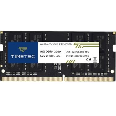 Imagem de Timetec 16GB DDR4 3200MHz (ou 2933MHz ou 2666MHz) PC4-25600 Non-ECC Unbuffered 1.2V CL22 2Rx8 Dual Rank 260 Pinos SODIMM Laptop Notebook PC Computador Memória RAM Atualização