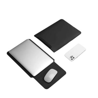 Imagem de VOLTTA Capa de couro para laptop com mouse pad, compatível com 13 polegadas, impermeável, MacBook Air Pro 13 M1 M2, capa para laptop, bolsa de computador para Lenovo, HP, Dell, Asus Notebook, homens e