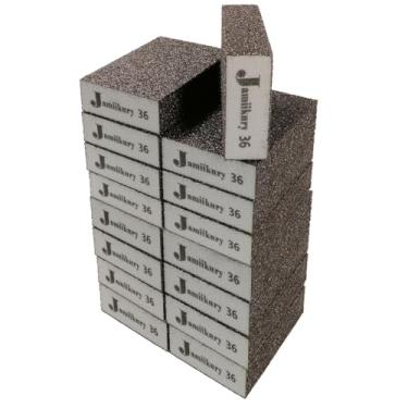 Imagem de 16 peças de blocos de lixa de 36 grãos, esponja de lixa grossa Jamiikury lavável e reutilizável, esponja de lixa seca úmida para móveis de metal de madeira, tinta e drywall