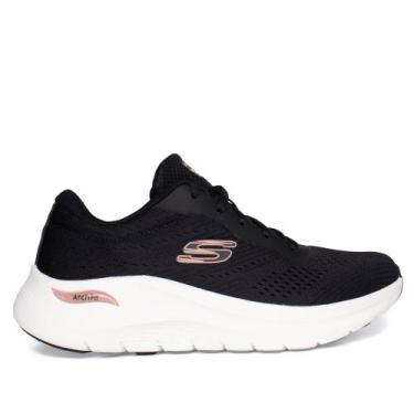 Imagem de Tênis Feminino Skechers Arch Fit 2.0 Preto/Rose, Preto, Rosa, 36