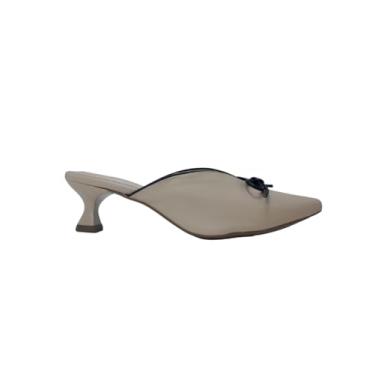 Imagem de Sapato Scarpin Mule Aberto Casual C/Salto 6cm Com Laço 195 (Amêndoa, BR, Adulto, Numérico, 39)