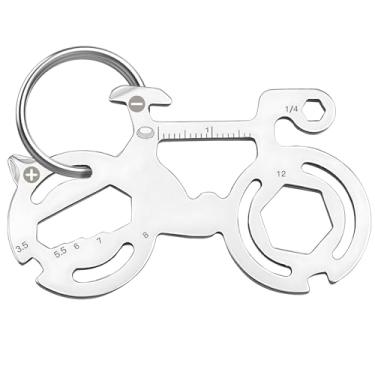 Imagem de Presente de Dia dos Pais da Esposa Filha Filho, Chaveiro Multiferramenta 14 em 1 Bolso EDC, Chaveiro Engraçado Papa Avô Dia dos Pais, Presentes de Aniversário para Homens e Mulheres (Bicicleta)