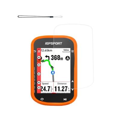 Imagem de Capa para iGPSPORT BSC200S bicicleta sem fio computador GPS, WUNIAK Capa protetora de silicone macio portátil resistente a arranhões e choque com protetor de tela e cordão, laranja