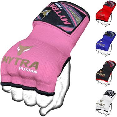 Imagem de Mytra Fusion Boxe MMA Muay Thai Ginásio Exercício Luvas Internas Gel Luvas Internas Luvas Sem Dedos Bandagens Luvas Protetor de Mão (Rosa, G/GG)