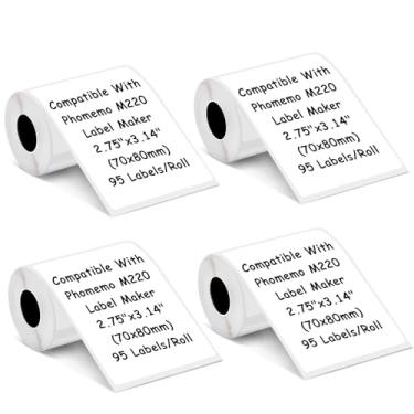 Imagem de Etiquetas M110 (Branco-4 Rolos, 70 x 80 mm (2,75" x 3,14"))