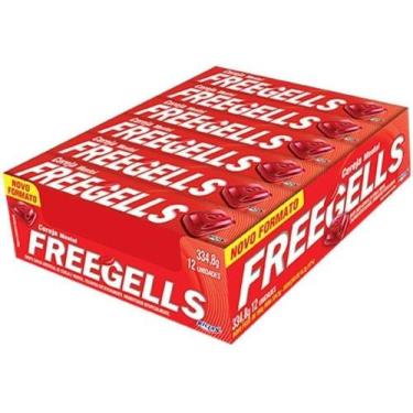 Imagem de Bala Drops Freegells Display 12un Sabor Cereja - Riclan