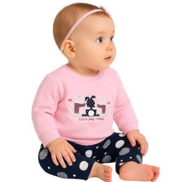 Imagem de Conjunto Infantil Menina Moletom Peluciado e Legging Estampada Kyly-Feminino