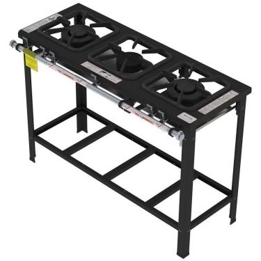 Imagem de Fogão Industrial Gastromaq 3 Bocas Mistas Baixa Pressão Fg303lm