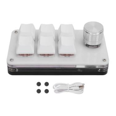 Imagem de YUKOFE Mini teclado mecânico macro para jogos com 6 teclas com uma mão USB tipo C RGB Pad interruptor vermelho para jogos, música de escritório