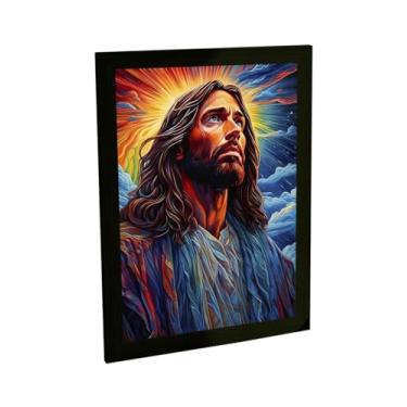 Imagem de Quadro Decorativo Leão Ilustração Linhas Abstrato Decoração Poster Quarto Sala