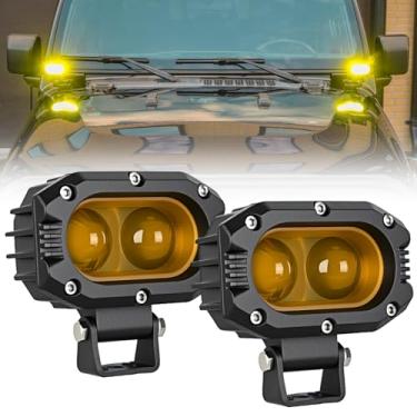 Imagem de Nilight Luz Led Pod 48W 4" 2 Peças Feixe De Ponto Amarelo Luzes Condução Pods Ip67 À Prova D'Água Iluminação Auxiliar Offroad Para Caminhão Trator Suv Atv Utv Carrinho Golfe Barco Motocicleta Bicicl