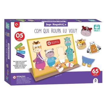 Imagem de Jogo Pedagógico Magnético Com Que Roupa Eu Vou? Em Metal e Madeira - Nig Brinquedos
