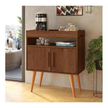 Imagem de Aparador Café Shot com Portas Pés em Madeira Pinus Canela - Mobiliar H